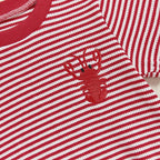 Lioraitiin Newborn Baby Girls Romper Lobster Stripe Pattern Short