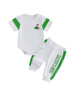 Lioraitiin Baby Boy Outfit Golf/Cartoon Bear Pattern Crew Neck Short