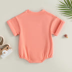 Lioraitiin 0-24M Baby Boys Girls Rompers Solid Short Sleeve O-neck