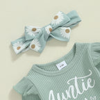 Lioraitiin 0-18M Baby Girls Outfits Letter Print Long Sleeve Romper