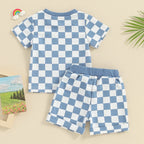 Lioraitiin 0-3Y Toddler Baby Girl Short Outfit Checkered Plaid Short