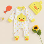 Lioraitiin Newborn Boy Girl Duck Outfit, Long Sleeve Full Length