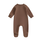 Lioraitiin Baby Boys Girls Jumpsuits Long Sleeve Round Neck Rompers