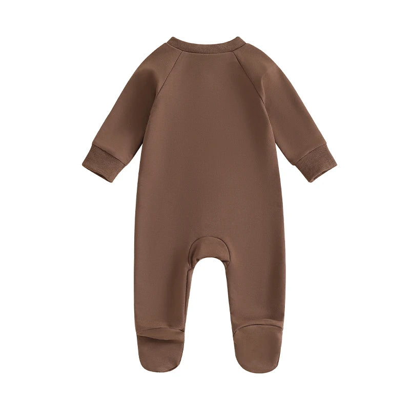 Lioraitiin Baby Boys Girls Jumpsuits Long Sleeve Round Neck Rompers