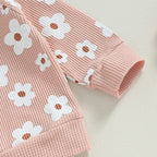 Lioraitiin Infant Baby Girl 2Pcs Set Flower Print Long Sleeve