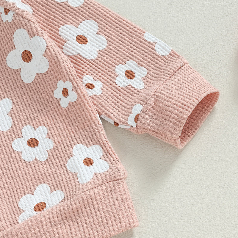Lioraitiin Infant Baby Girl 2Pcs Set Flower Print Long Sleeve