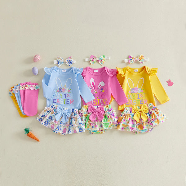 Baby Girl Easter Egg Romper Shorts Set