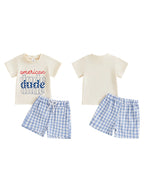 Lioraitiin Toddler Baby Boys Patriotic 4th of July Outfit Letter
