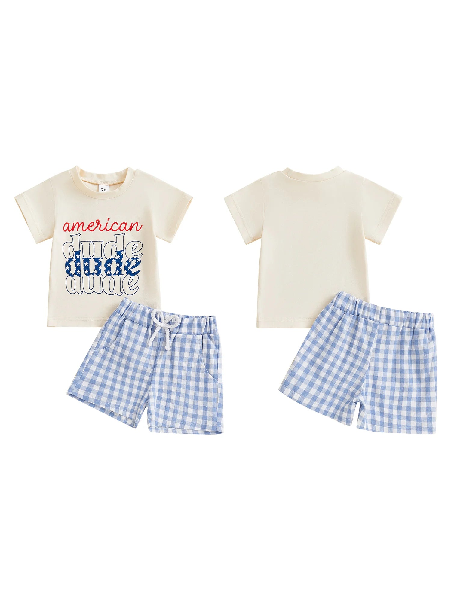 Lioraitiin Toddler Baby Boys Patriotic 4th of July Outfit Letter