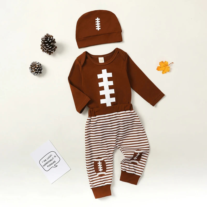 Lioraitiin 0-18M Baby Boy Girl Football Outfit Long Sleeve Sweatshirt