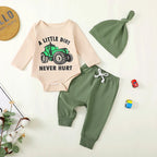 Lioraitiin Baby Boy Outfit Tractor Print Long Sleeve Rompers and