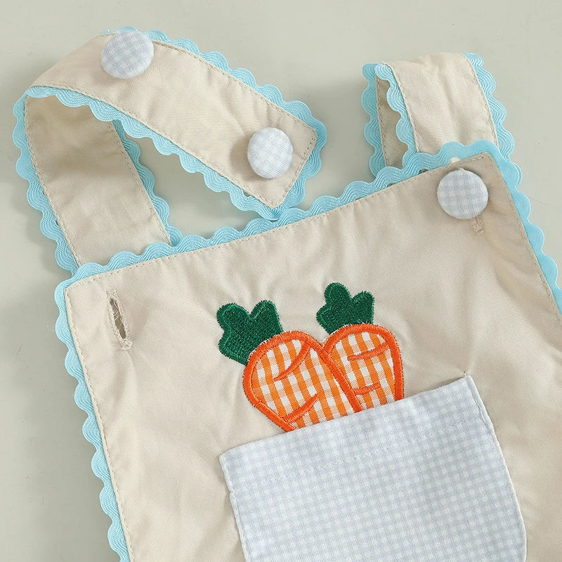 Lioraitiin 0-18M Baby Boys Girls Easter Romper Overalls Rabbit Carrot