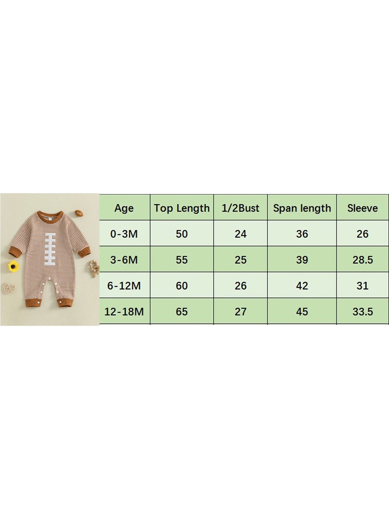Lioraitiin Baby Boy Sweatshirt Romper Rugby Stripe Print Long Sleeve