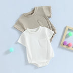 Lioraitiin 0-24M Infant Baby Girls Boys Bodysuit Short Sleeve Crew