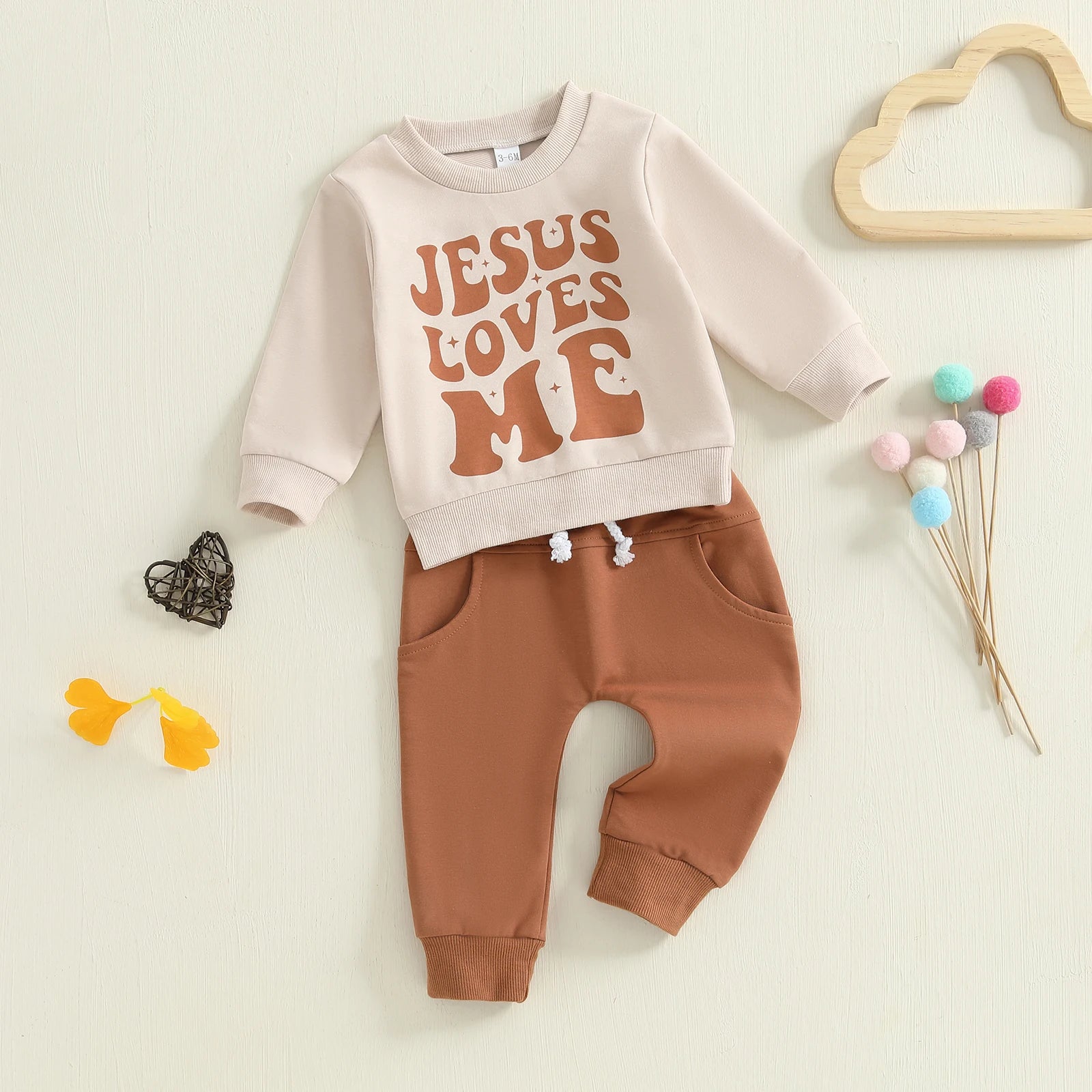 Lioraitiin Toddler Baby Boy Outfit Letter Print Long Sleeve