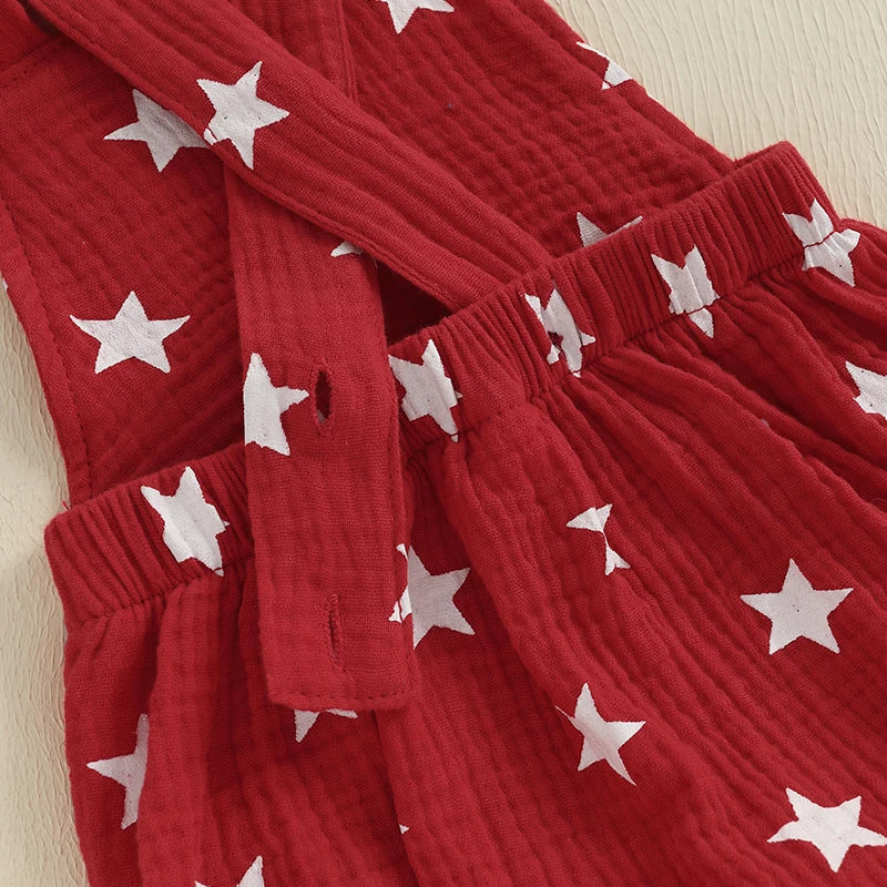 Lioraitiin Baby Girls Boys Romper Sleeveless Stars Print Bodysuit