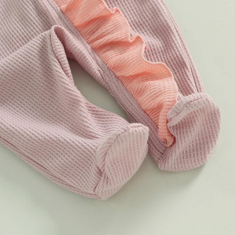 Lioraitiin Baby Girls Outfit, Long Sleeve Crew Neck Frills Zipped