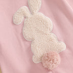 Lioraitiin Baby Girls Boys Easter Rompers Plush Bunny Embroidery Fur