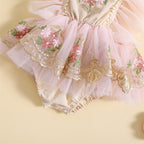Lioraitiin 0-24M Newborn Girl Outfit Embroidery Flower Fly Sleeve