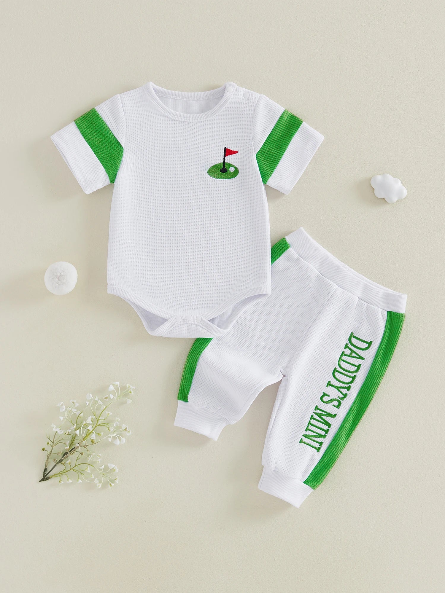 Lioraitiin Baby Boy Outfit Golf/Cartoon Bear Pattern Crew Neck Short