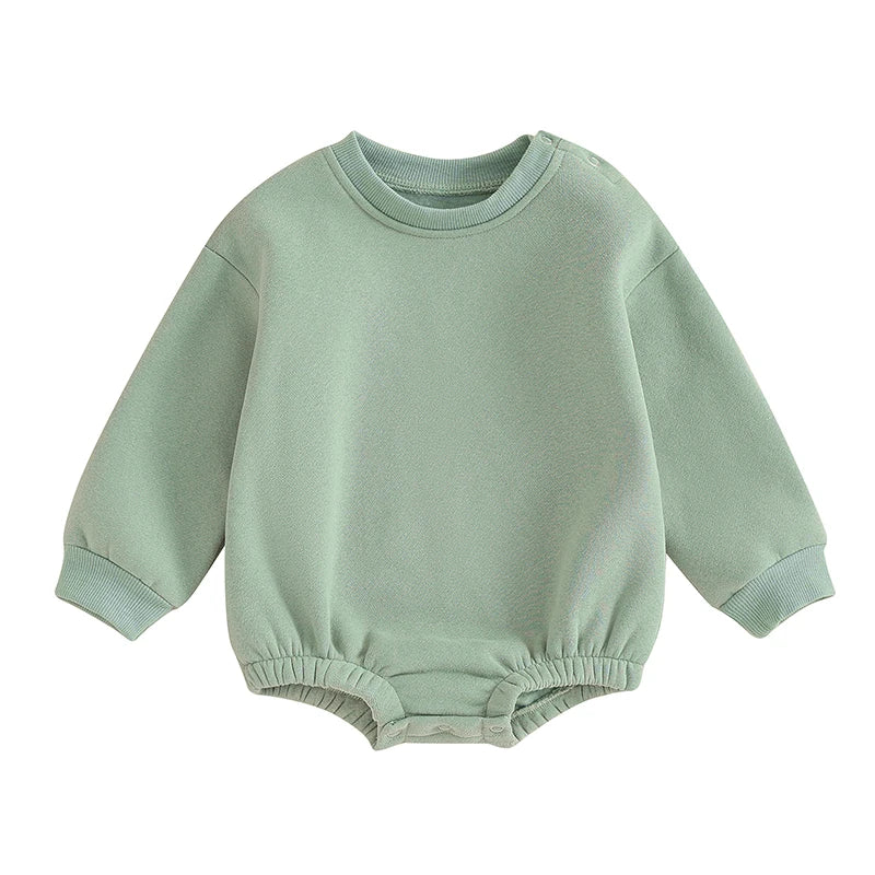 Lioraitiin 0-18M Newborn Baby Boy Girl Outfits Fleece Solid Color