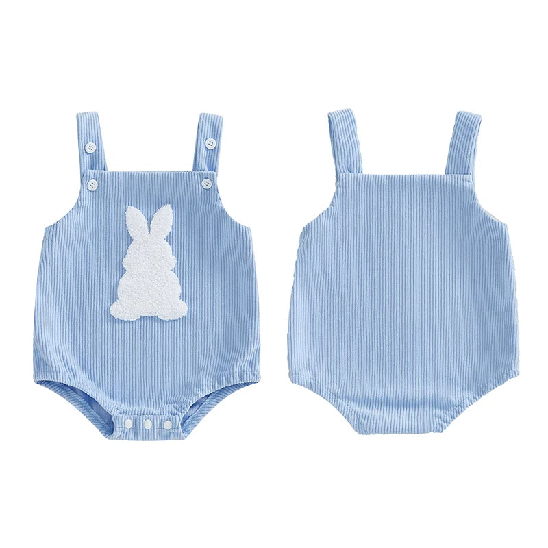 Lioraitiin Newborn Baby Boys Girls Easter Romper Sleeveless Fuzzy