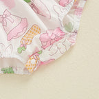 Lioraitiin Baby Girls Rompers Easter Rabbit Easter Eggs Print Doll