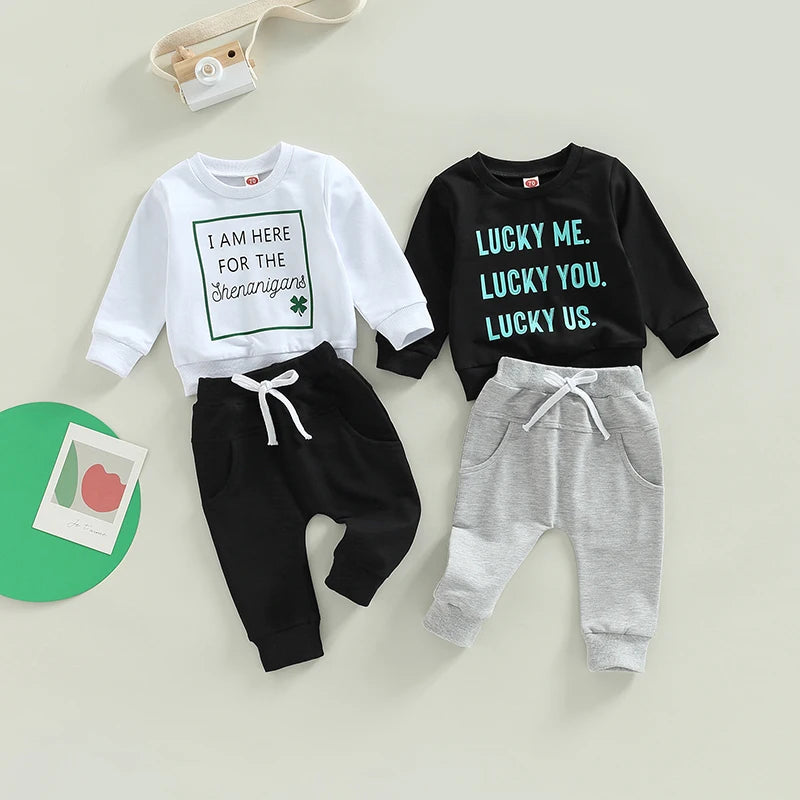 Lioraitiin 0-3Years Toddler Boys Outfit Sets St. Patrick's Day Long