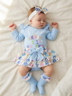 Baby Girl Easter Outfit, Long Sleeve Letters Romper with Eggs Print