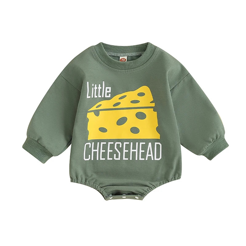 Lioraitiin 0-24M Baby Boy Girl Football Bodysuit Sweatshirt Oversize