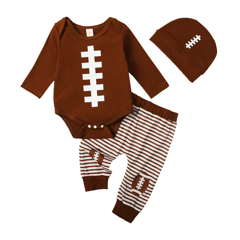 Lioraitiin 0-18M Baby Boy Girl Football Outfit Long Sleeve Sweatshirt