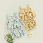 Lioraitiin Infant Baby Girl Outfits Suit Plaid Pattern Floral Printed
