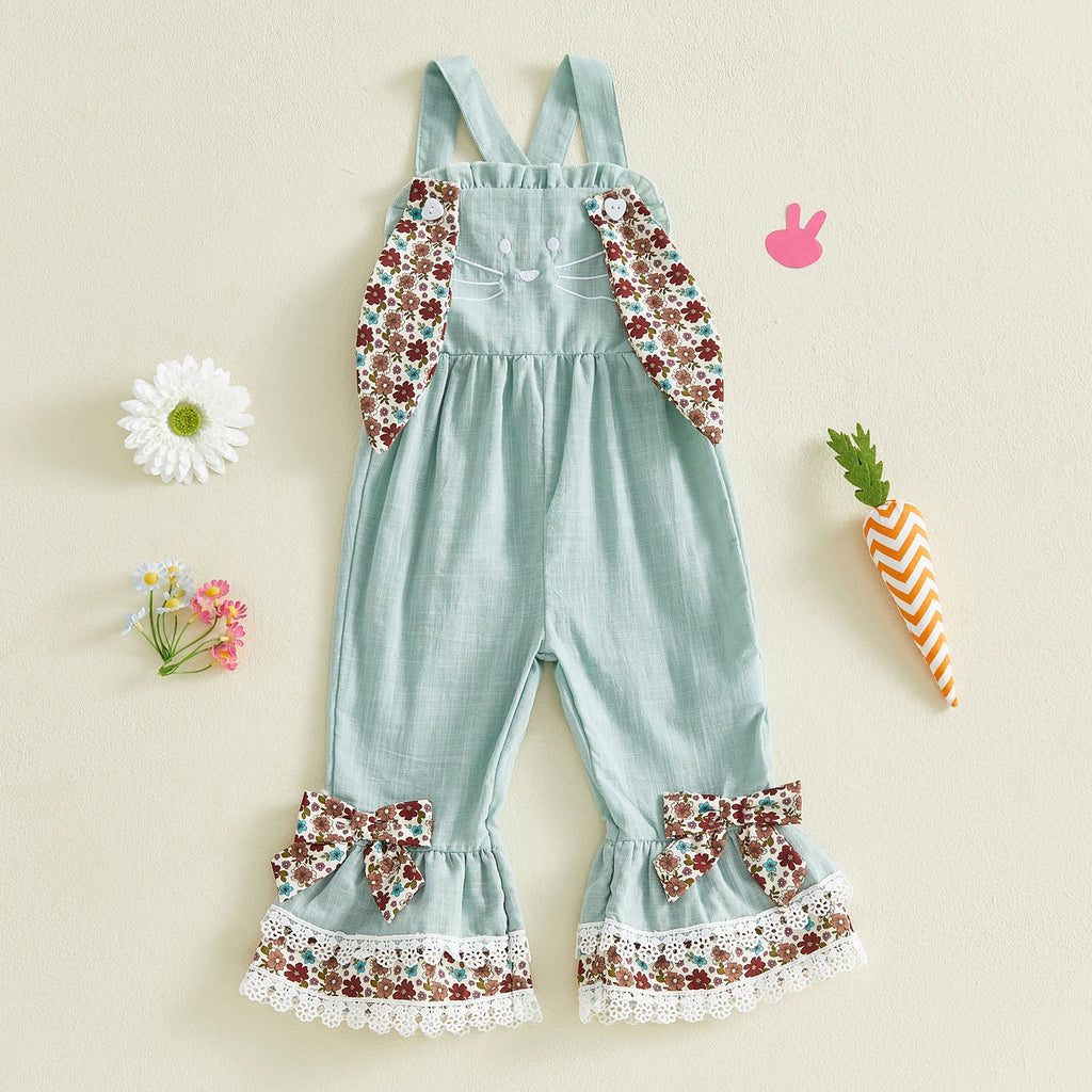 Lioraitiin Toddler Baby Girl Easter Romper Adorable Bunny Themed