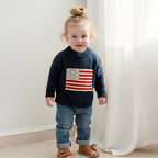Lioraitiin Kids Baby Girls Boys 4th of July Sweater US Flag Pattern