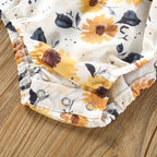 Lioraitiin 0-18M Newborn Baby Girl 2Pcs Fashion Yellow Sunflower