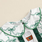 Lioraitiin 0-3Y Newborn Baby Girls Romper Bowknit Print Short Puff