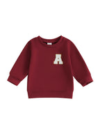 Toddler Baby Girl Boys Sweatshirt Letter Embroidery Round Neck Long