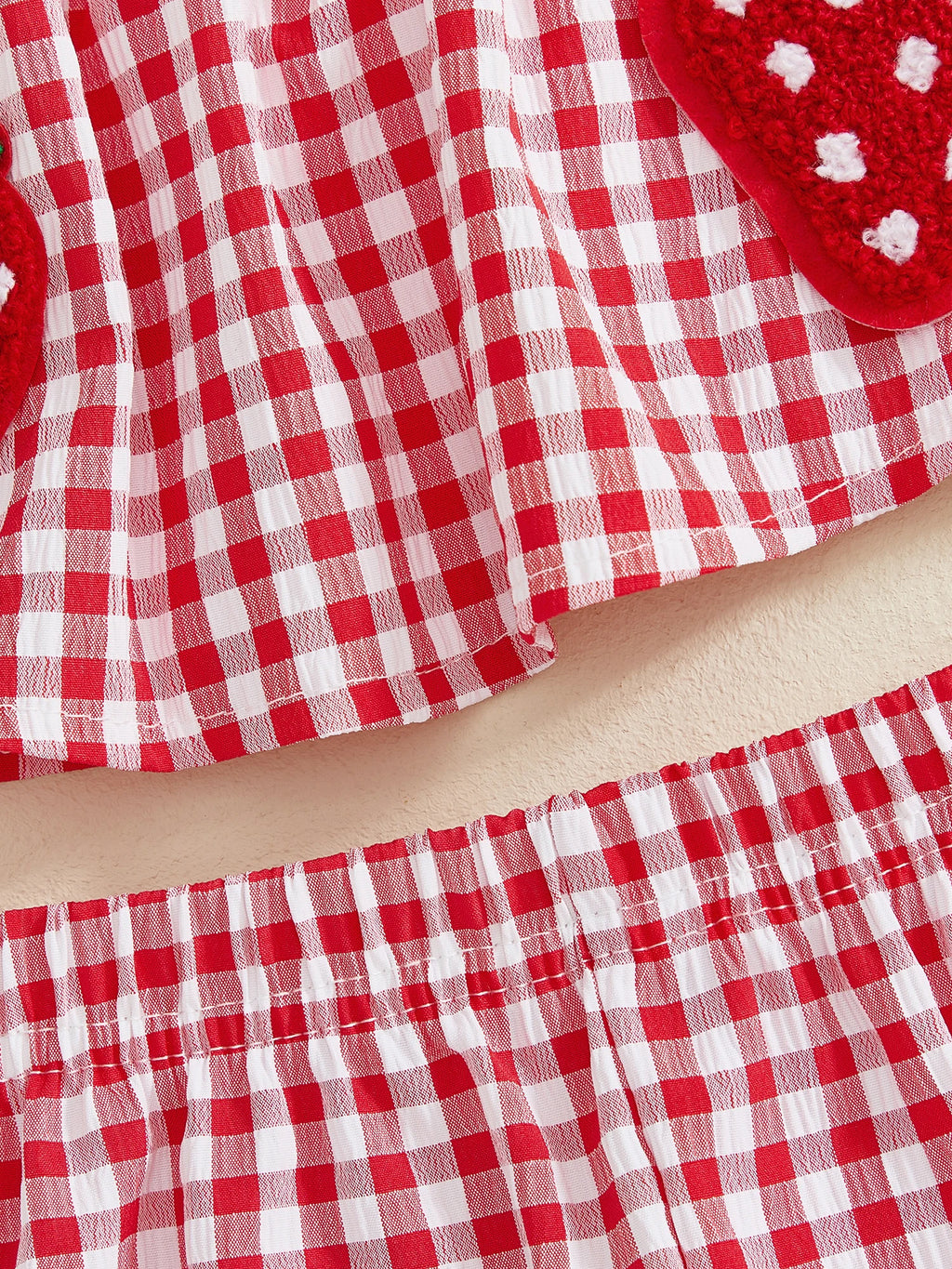 Lioraitiin Toddler Baby Girl Outfit Strawberry Embroidered Plaid Bows