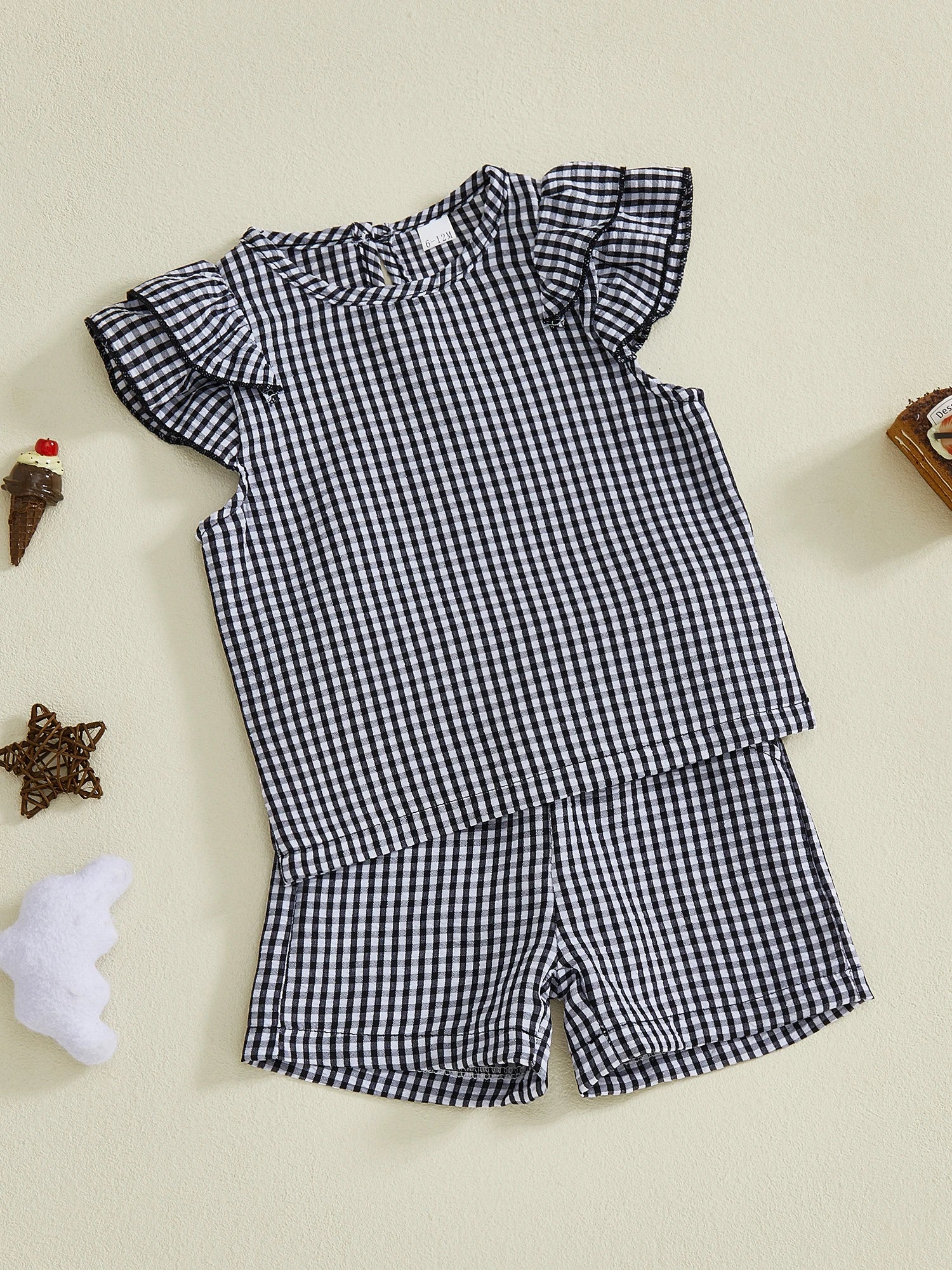 Lioraitiin Toddler Baby Girls Plaid Outfit Fashionable Cute Flying