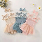 Lioraitiin 0-18M 2Pcs Newborn Infant Baby Girls Boys Sleeveless Strap