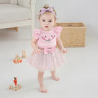 Lioraitiin Baby Girl Easter Outfit Rabbit Letter Print Crew Neck