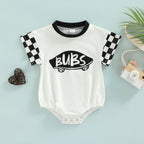 Lioraitiin 0-18M Infant Baby Girl Boy Romper Plaid Short Sleeve Round