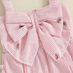 Baby Girl Romper Loose Fit Bow Design Watermelon Print Striped