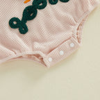 Lioraitiin Baby Girls Romper Fashionable Letter Goose Embroidery Crew