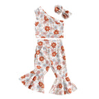 Lioraitiin 0-4Years Toddler Girls 3Pcs Outfit Sets Sleeveless One