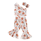 Lioraitiin 0-4Years Toddler Girls 3Pcs Outfit Sets Sleeveless One
