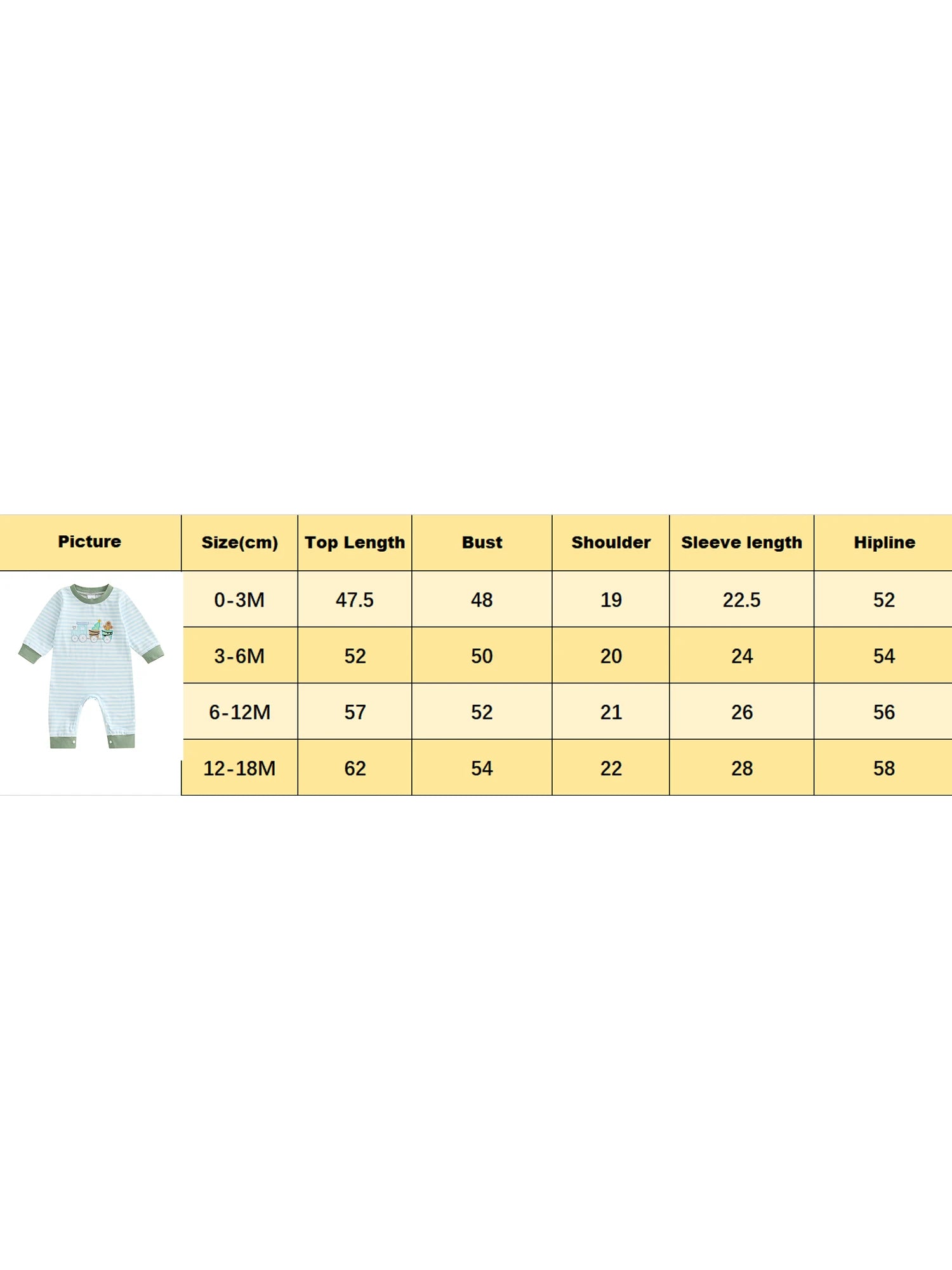 Lioraitiin Baby Boy Romper Embroidered Striped Crew Neck Long Sleeve