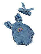 0-18M Infant Baby Girls Outfit Creative Rainbow Fly Sleeve Lace
