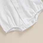 Lioraitiin 0-24M Newborn Baby Boy Cotton Linen Shirt Romper Solid