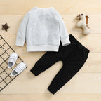 Lioraitiin 0-5Years Kids Boy Tracksuit Fluffy Cartoon Bear O-Neck